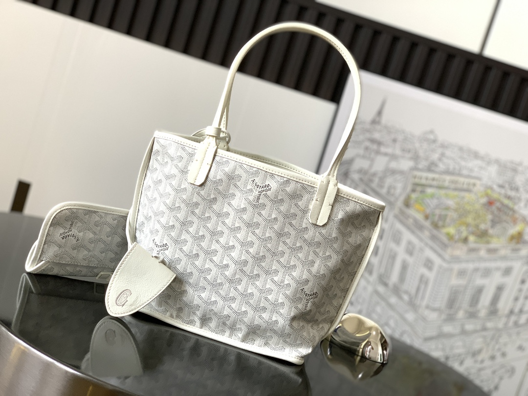 Anjou Mini Reversible Tote Bag In White